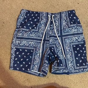 navy blue bandanna shorts